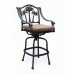 Patio set of 4 Bar stool Palm Tree outdoor cast aluminum swivel barstools Bronze