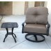 Patio set of 2 cast aluminum furniture 1 Swivel Club chair Elisabeth 1 end table