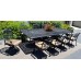 Patio Dining Set outdoor 11pc Elisabeth Aluminum Extension Rectangle 48” x 132"