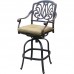 Patio bar stool set of 4 Elizabeth cast aluminum Outdoor swivel Barstools Bronze