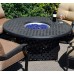 Fire Pit Table Set Elisabeth Propane 5pc Patio Furniture Outdoor Dining Aluminum