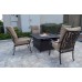 Conversation patio set Propane fire pit table outdoor aluminum Santa Anita 5 pc
