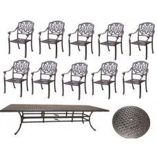 12pc Patio furniture dining set 10 Elisabeth dining chairs / 1 table / 30" Susan