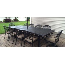 Patio dining set Elisabeth 11pc outdoor furniture Cast Aluminum chairs and table